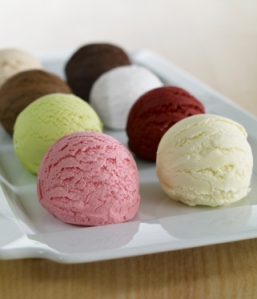 A variety of ice cream